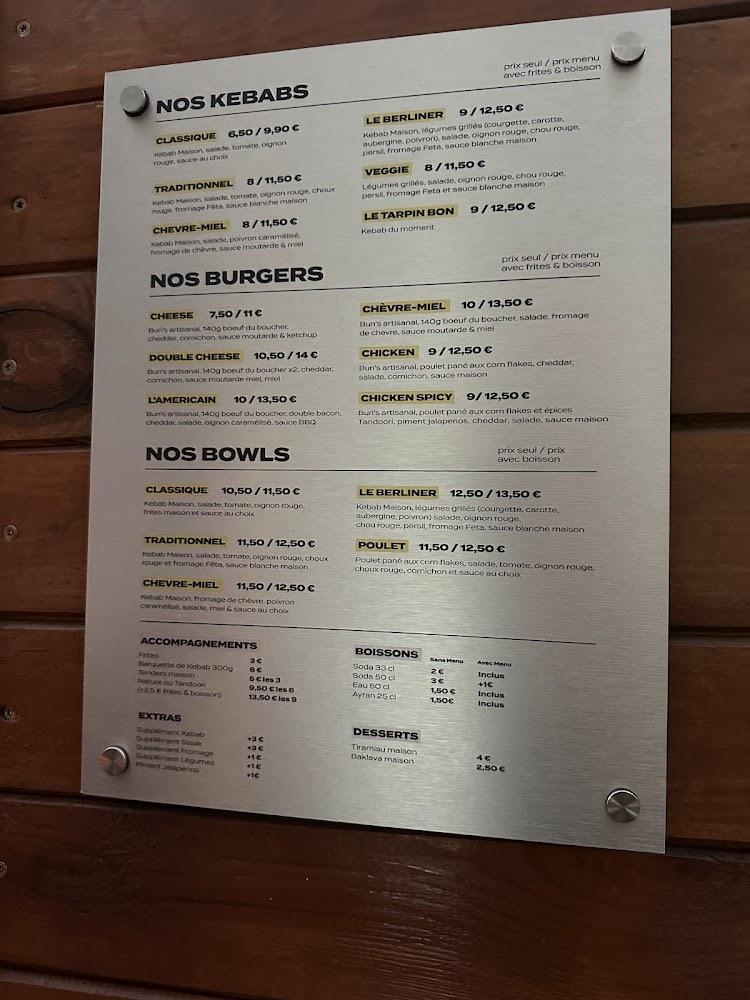LE TARPIN BON - Berliner Kebab - Castellane - Menu Image 3