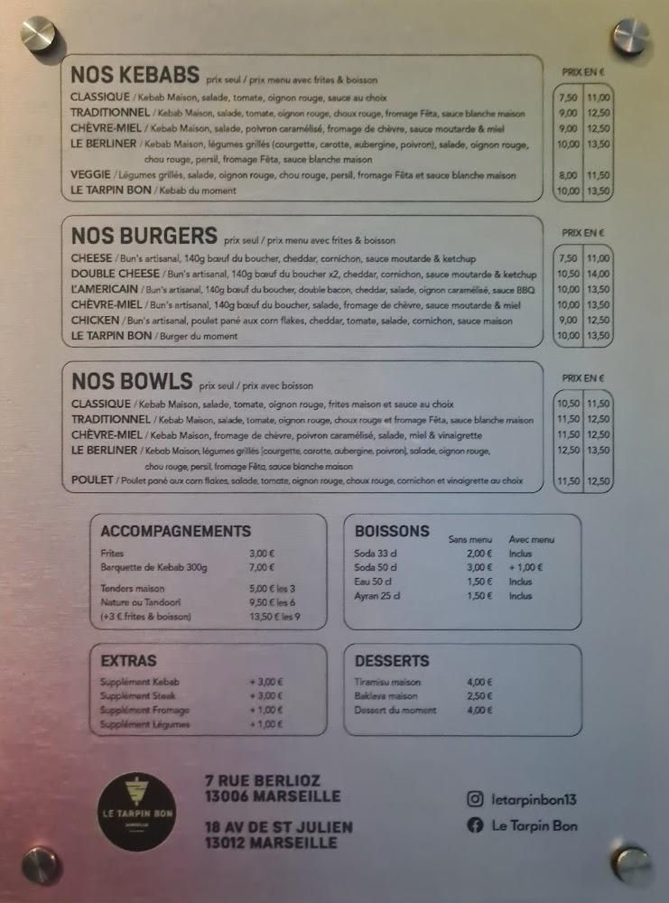 LE TARPIN BON - Berliner Kebab - Castellane - Menu Image 4